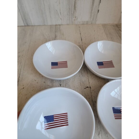 Williams-Sonoma white patriotic American flag‎ bowl set kitchen decor - Picture 4 of 6